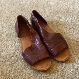 1. State leather open toe flats